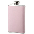 3.5 Oz. Pink Bonded Leather Stainless Steel Flask